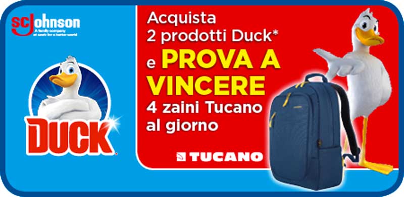 Vinci uno zaino Tucano con Duck