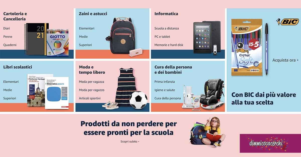 Amazon "Pronti per la scuola"