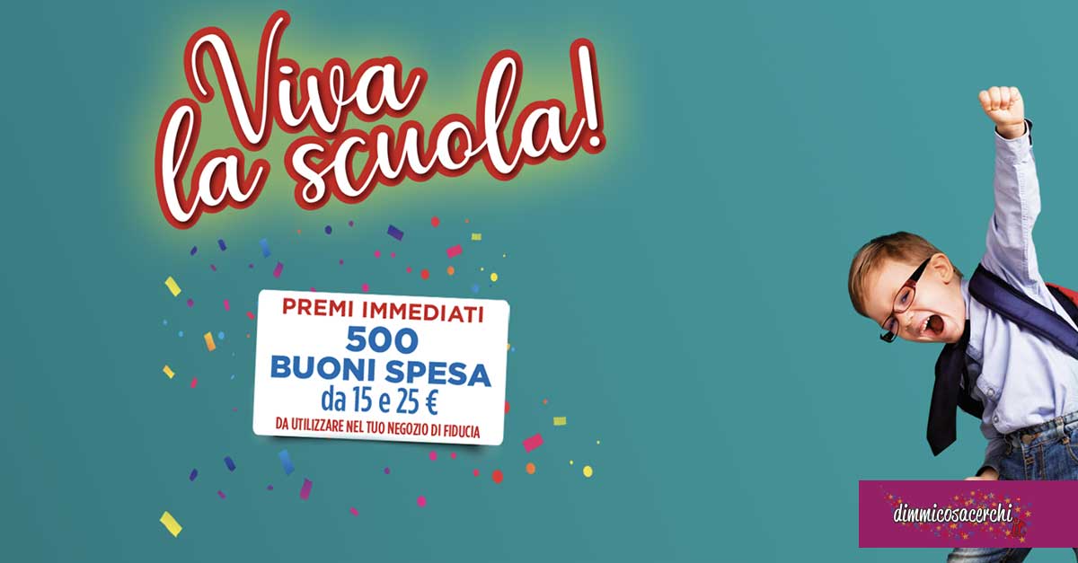 Concorso "W la scuola" Crai per vincere buoni spesa giocando lo scontrino