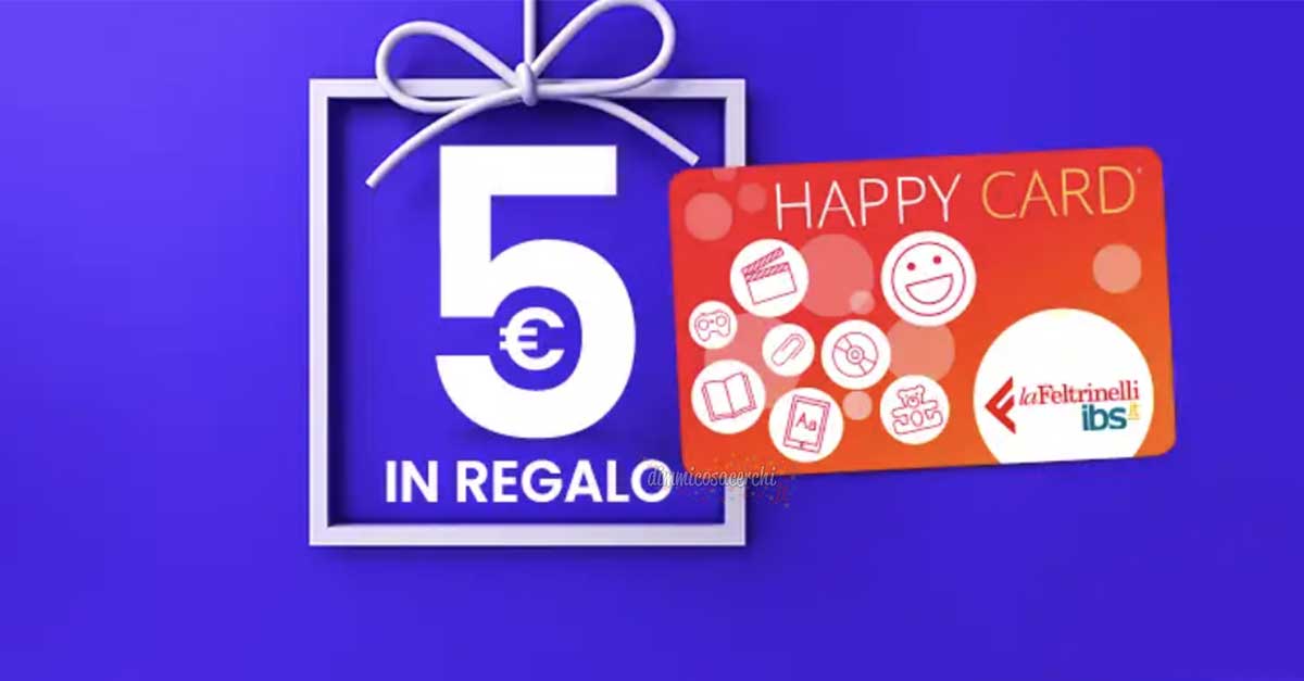 IBS ti regala una Happy Card da 5€ con i tuoi acquisti! 1 Happy Card IBS in regalo