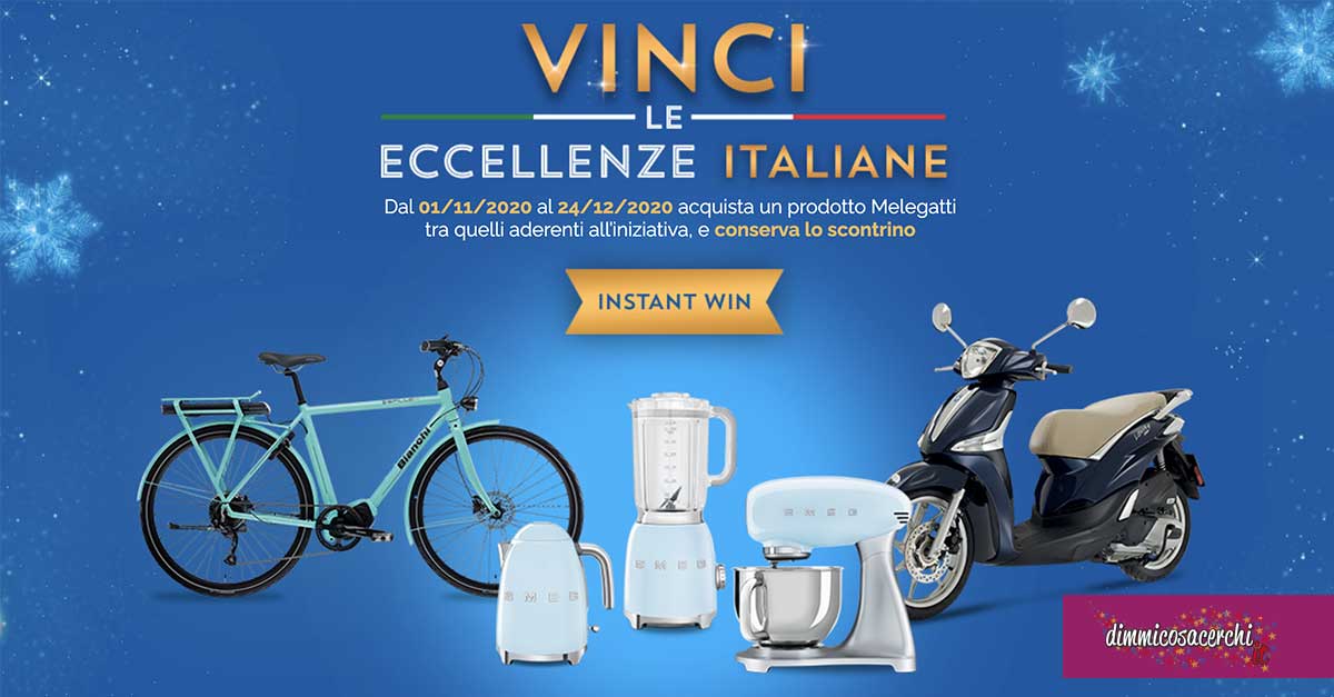 Concorso Melegatti: vinci premi SMEG e auto FIAT