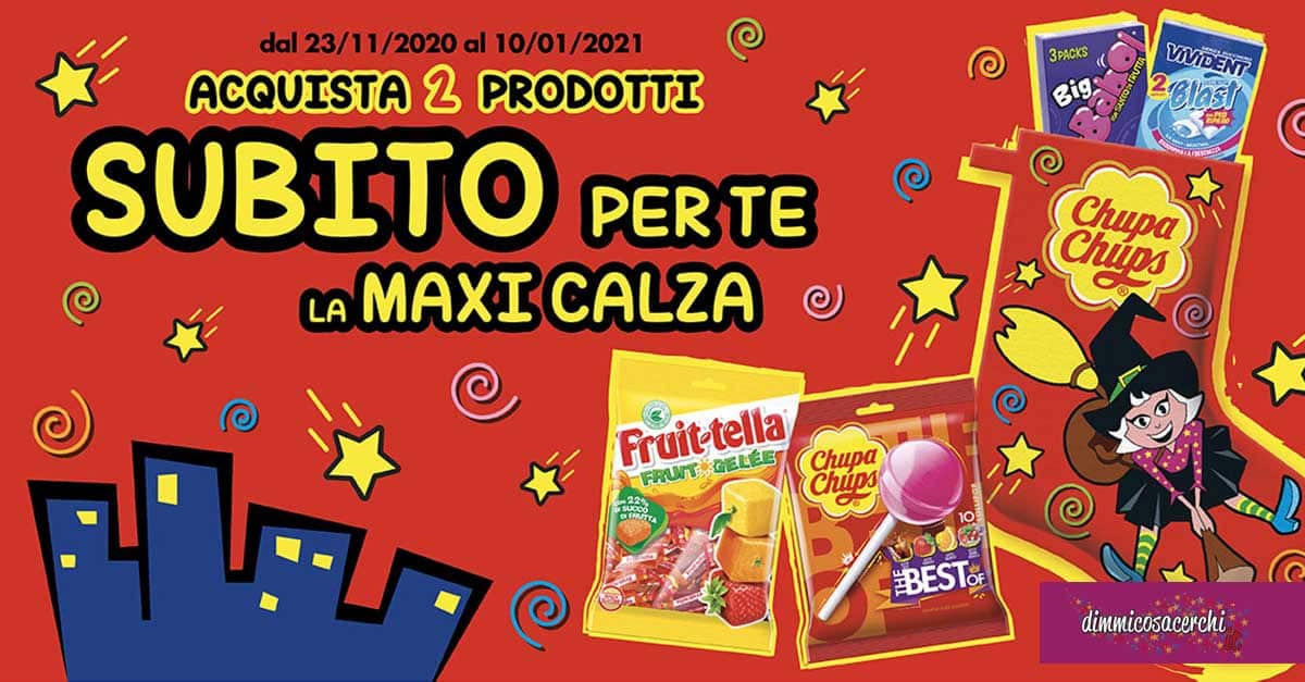 Epifania 2021: maxi calza Chupa Chups in omaggio