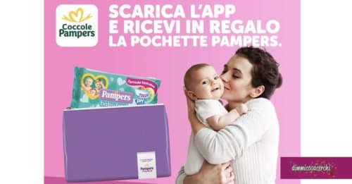 Pochette e salviette Pampers in regalo