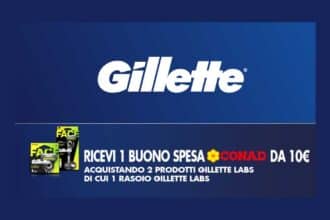 Cashback Gillette Labs Conad buono spesa 10 euro come richiedere il rimborso