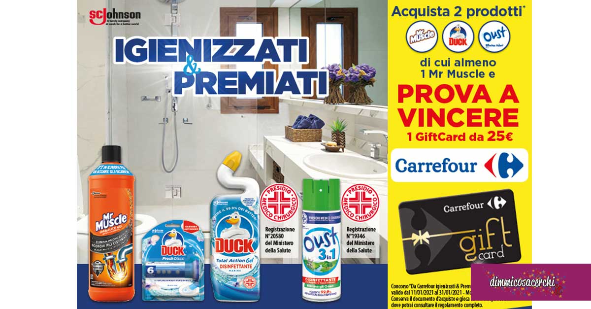 Da Carrefour "Igienizzati e premiati con SC Johnson