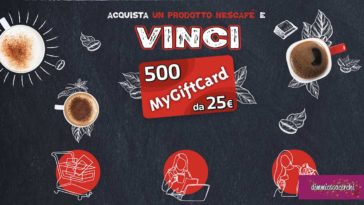 Nescafè: vinci 500 MyGiftcard