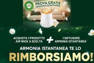 cashback Air Wick Armonia Istantanea 2026 rimborso completo profumatore ambiente