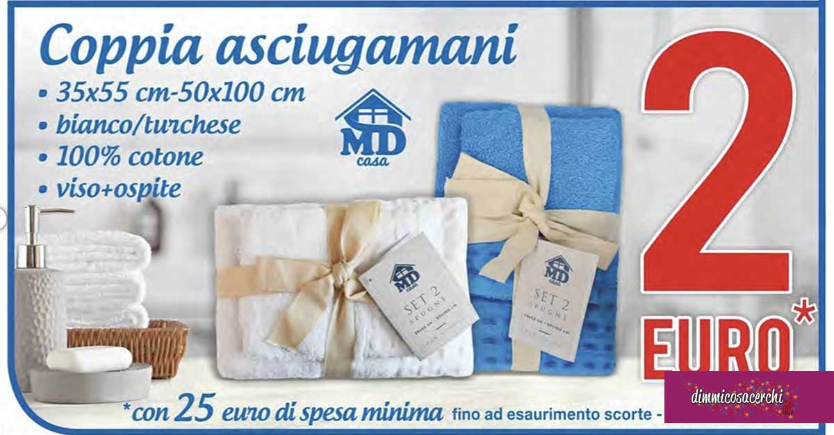 Coppia di asciugamani a solo 2 euro da MD