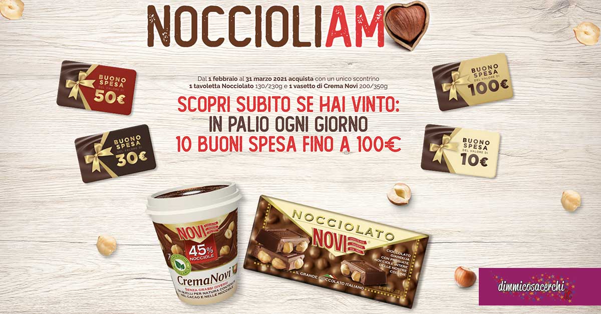 Concorso Noccioliamo: vinci buoni spesa con Nocciolato e Crema Novi