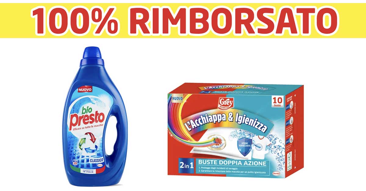 100% rimborsato Bio Presto + Acchiappacolore