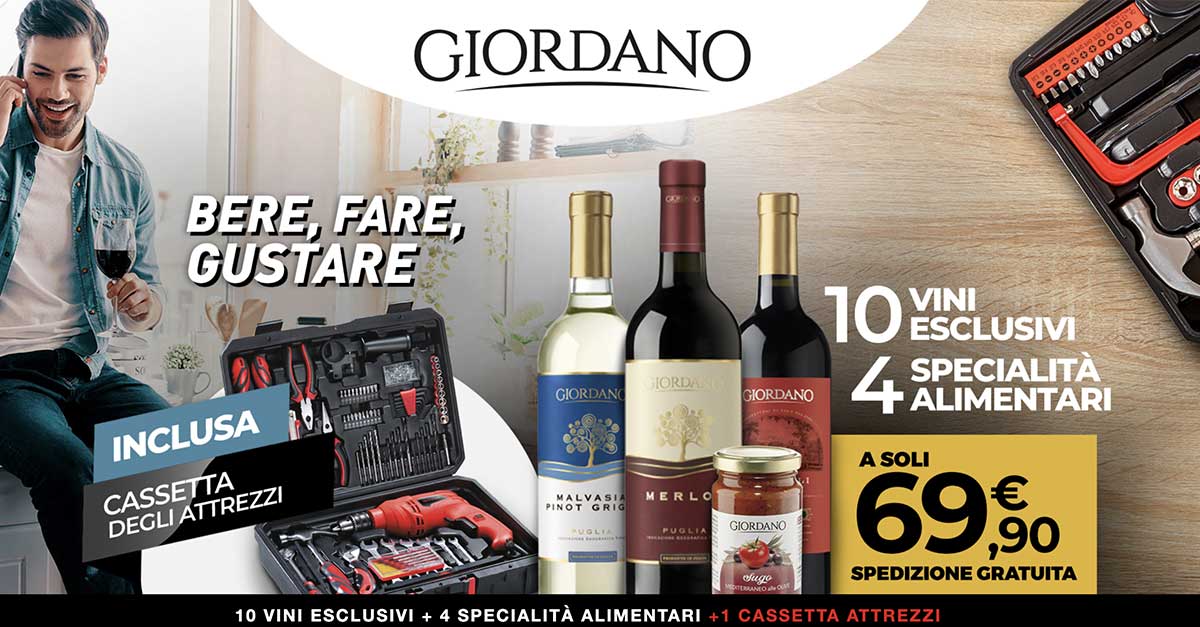 Giordano Vini: offerta attrezzi inclusi