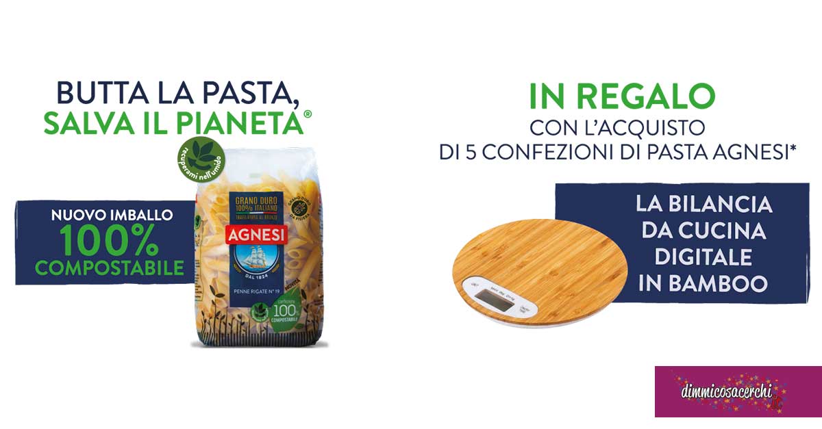 Pasta Agnesi ti regala la bilancia in bamboo