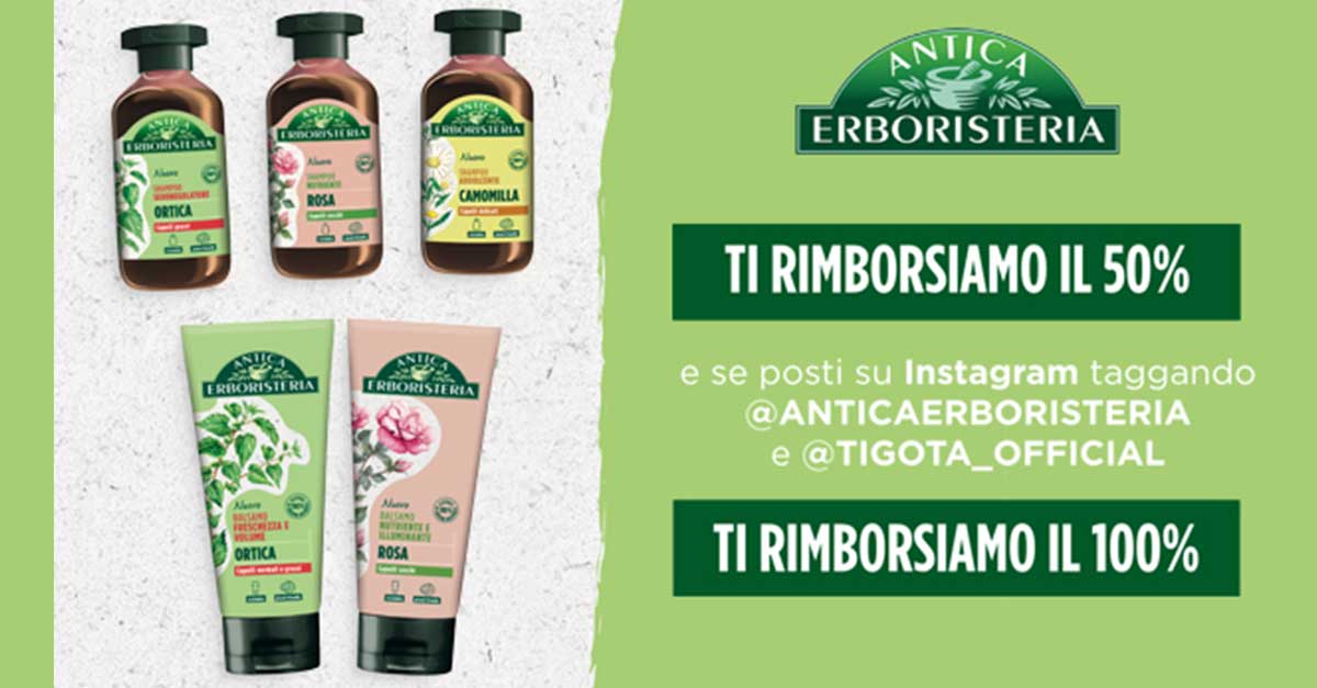 Cashback Antica Erboristeria in Tigotà