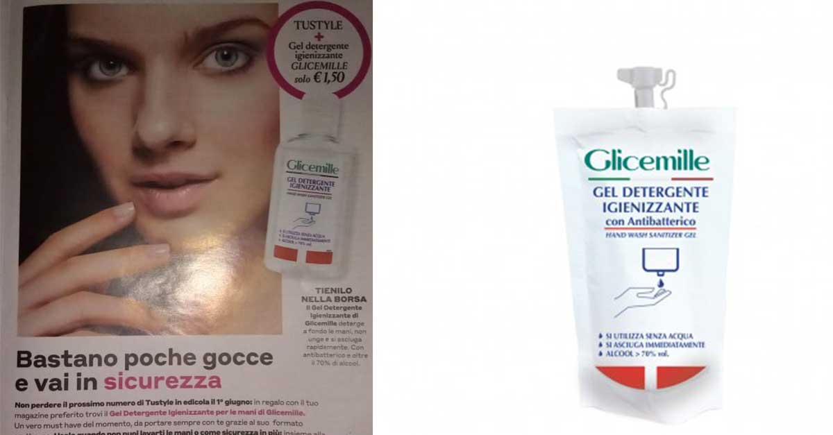 TuStyle con gel igienizzante Glicemille