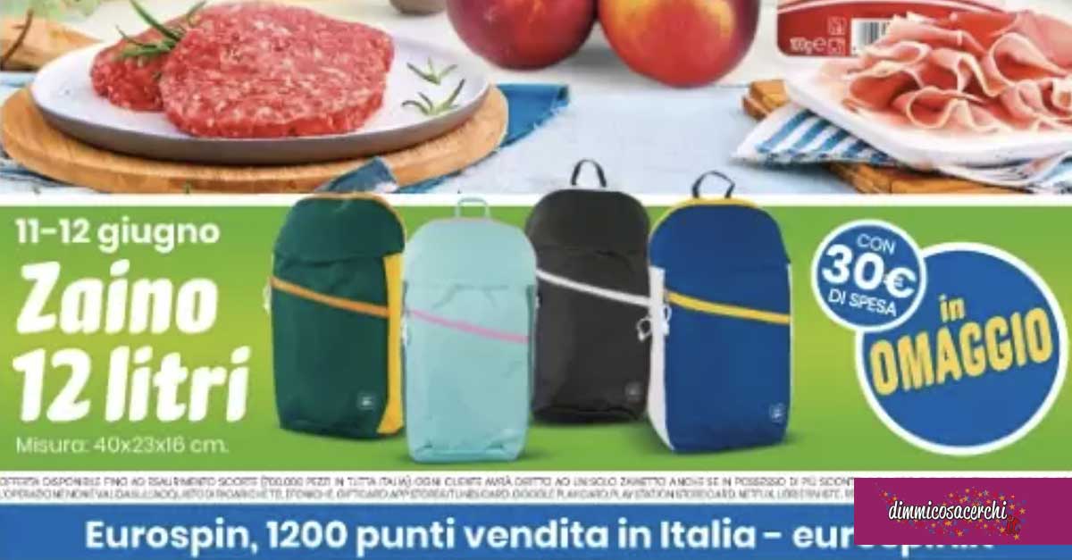 Eurospin zaino 12 litri omaggio