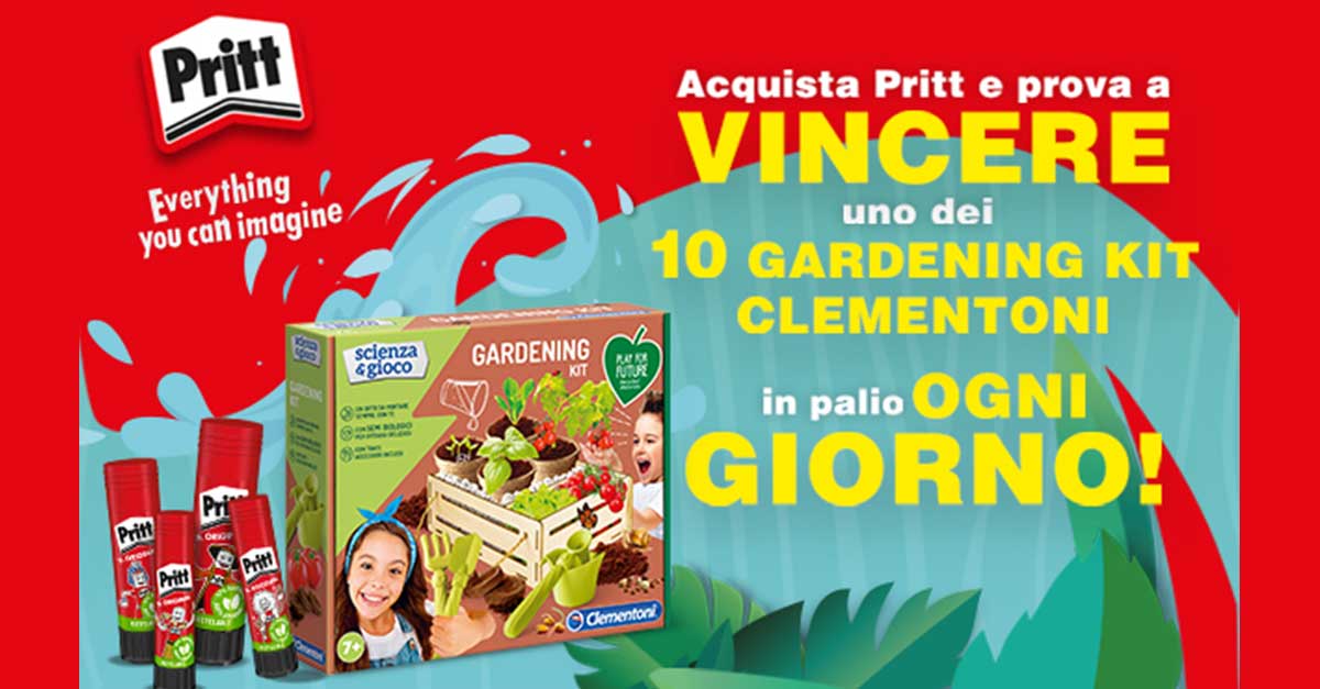 Acquista Pritt e prova a vincere Gardening Kit CLEMENTONI