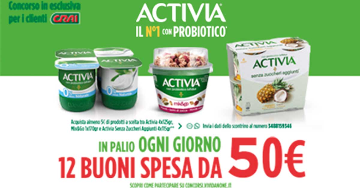 Con Activia Puoi Vincere la Spesa Crai