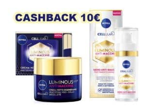 Cashback NIVEA Luminous rimborso 10 euro acquisto 2 prodotti cura viso