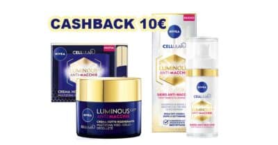Cashback NIVEA Luminous rimborso 10 euro acquisto 2 prodotti cura viso