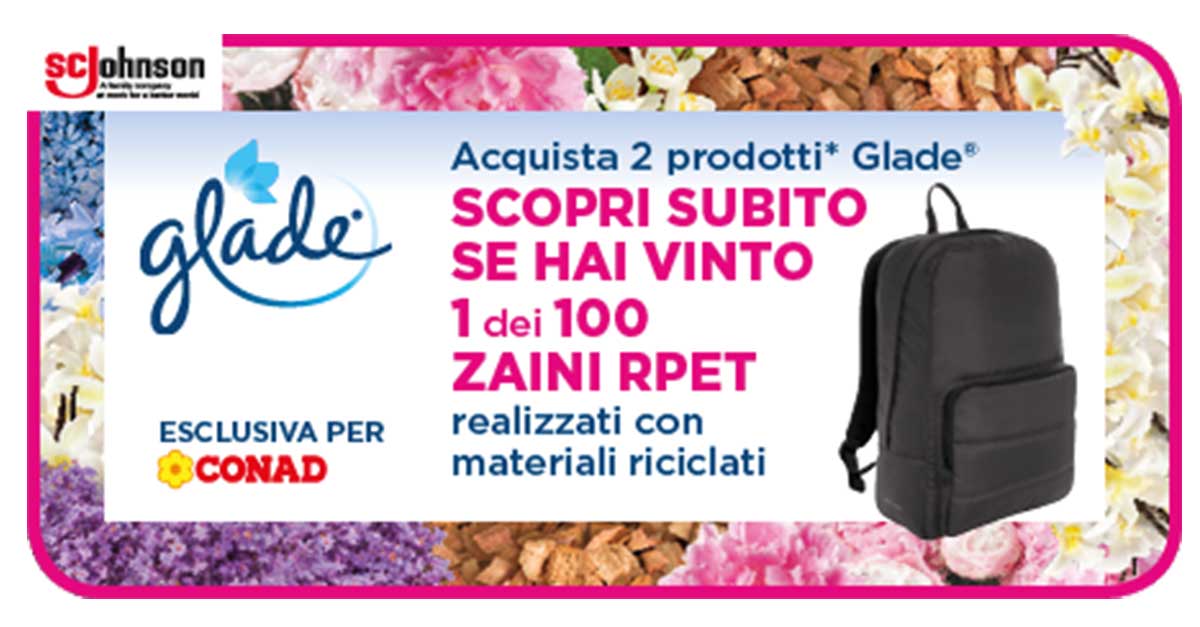 Concorso Glade: vinci zaini Rpet