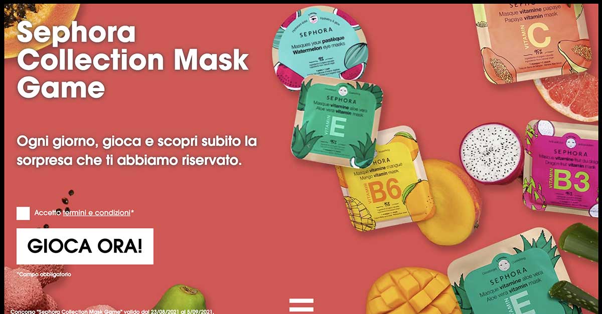 Concorso Sephora Collection Mask Game