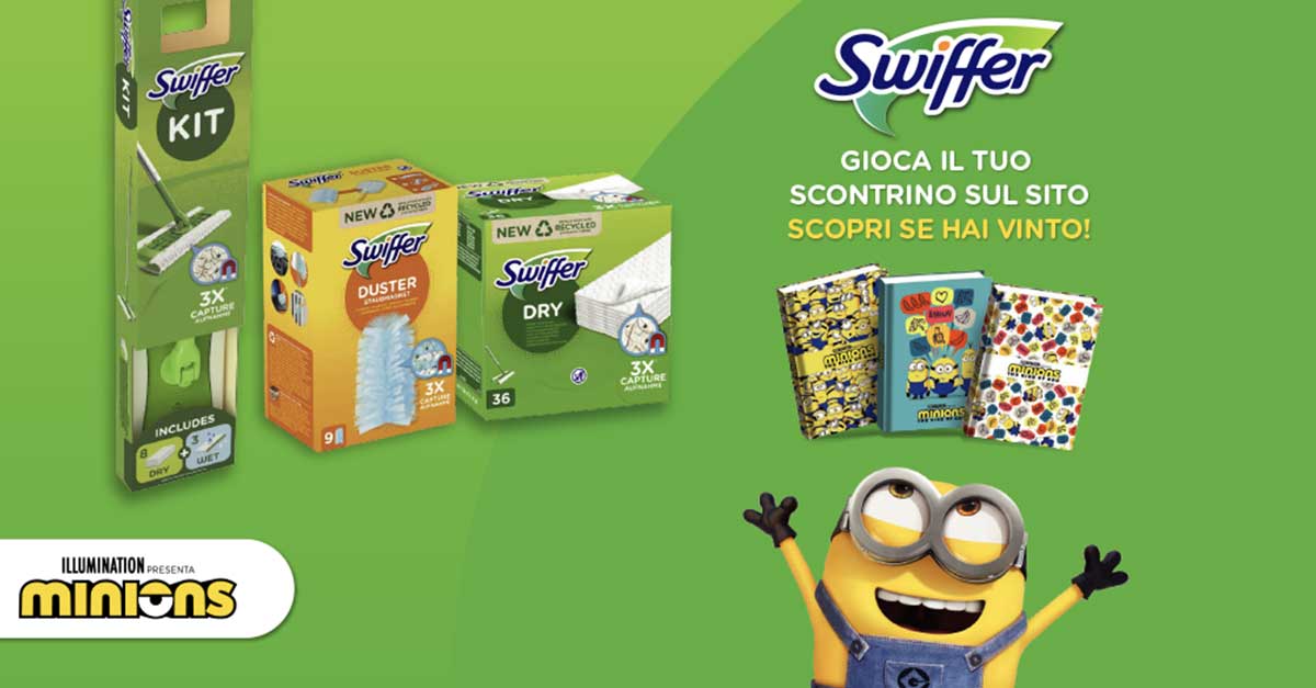 Vinci i diari Minions con Swiffer