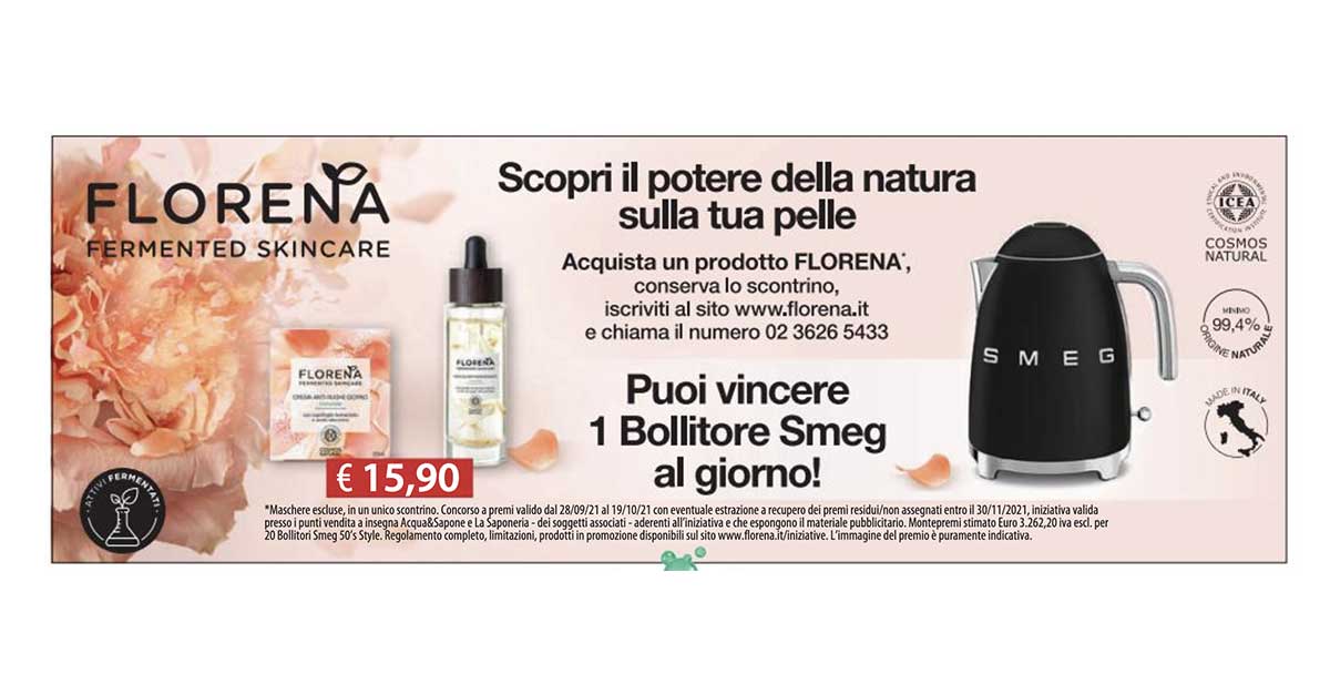 Florena: vinci un bollitore Smeg al giorno