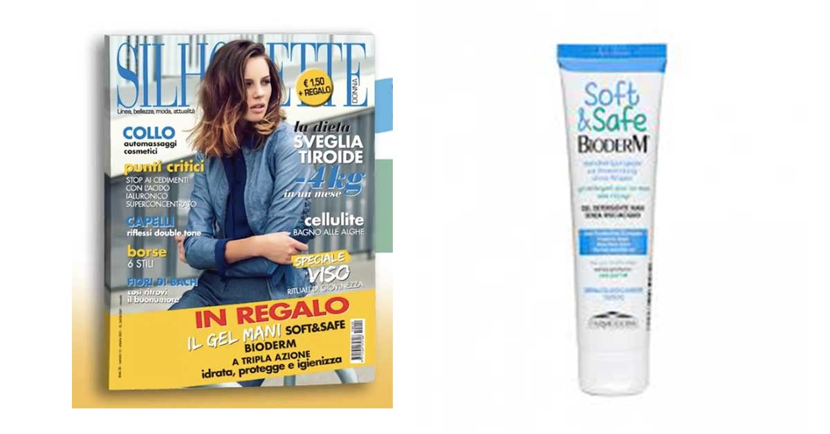 Silhouette donna con allegato Gel Mani Soft & Safe Bioderm