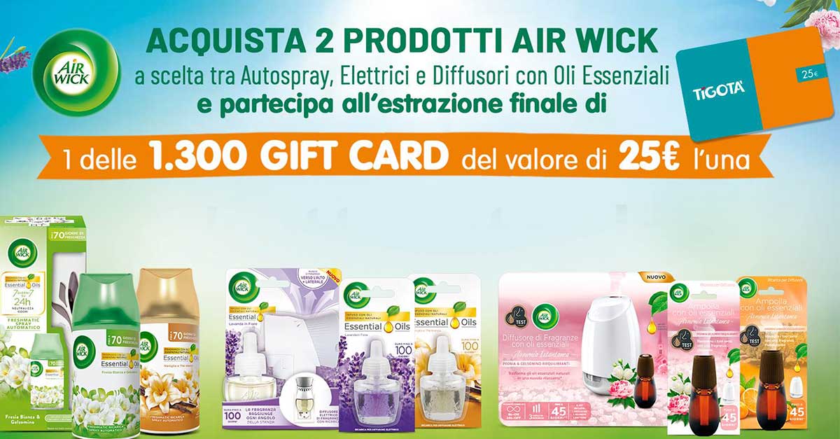 Vinci card Tigotà con Air Wick