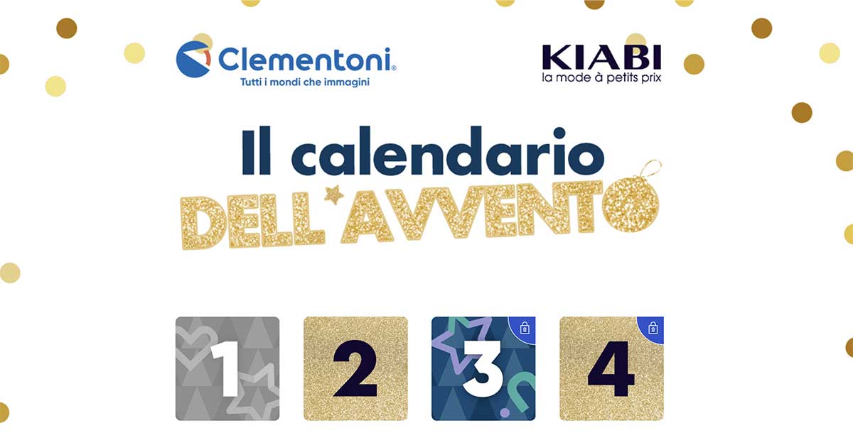 Calendario Avvento Kiabi e Clementoni concorsi Avvento