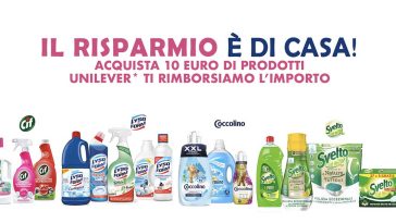Cashback Unilever "Il risparmio è di casa