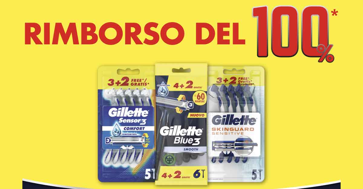 Rimborso Gillette 100%