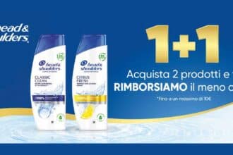 cashback Head&Shoulders H&S 1+1 rimborso 100% prodotto meno caro shampoo