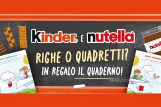 premio certo Kinder Nutella quaderno back to school 2026
