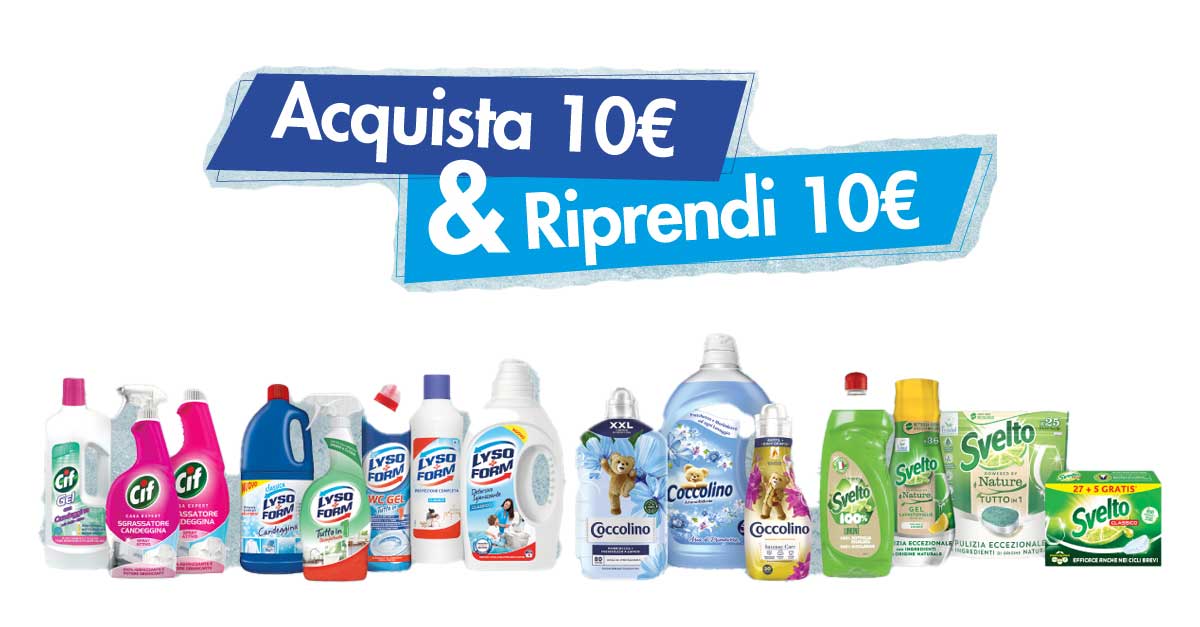 Cashback "Acquista 10€ e riprendi 10€"