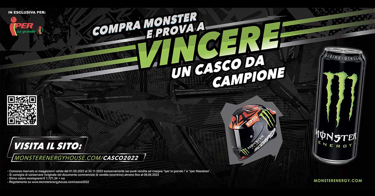 Vinci un casco da campione con Monster Energy