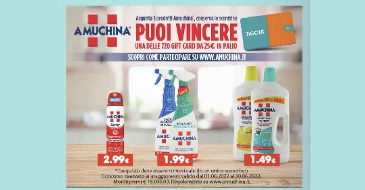 Con Amuchina vinci gift card Tigotà