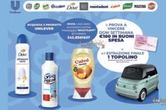 concorso One Unilever 2026 Conad vinci buoni spesa 100 euro e Fiat Topolino acquistando prodotti Unilever