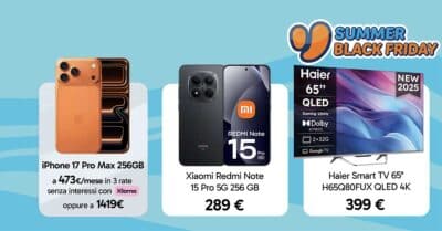 Summer Black Friday Unieuro offerte Smart TV Lenovo Apple iPhone giugno 2026