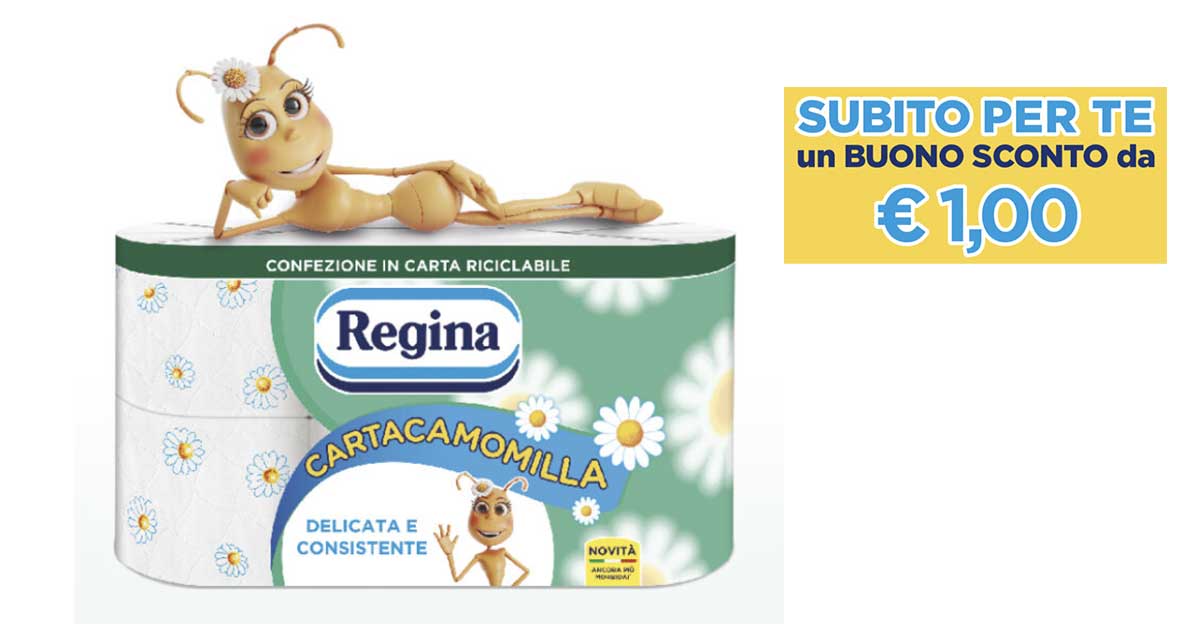 Buono sconto Regina Cartacamomilla