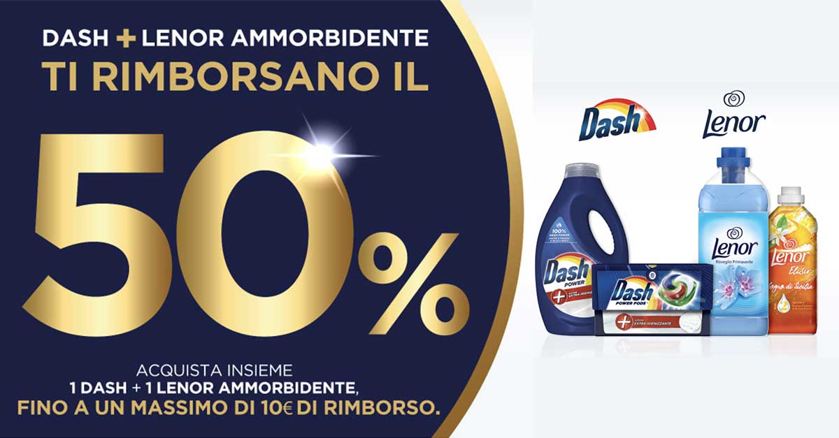 Cashback Dash e Lenor ammorbidente