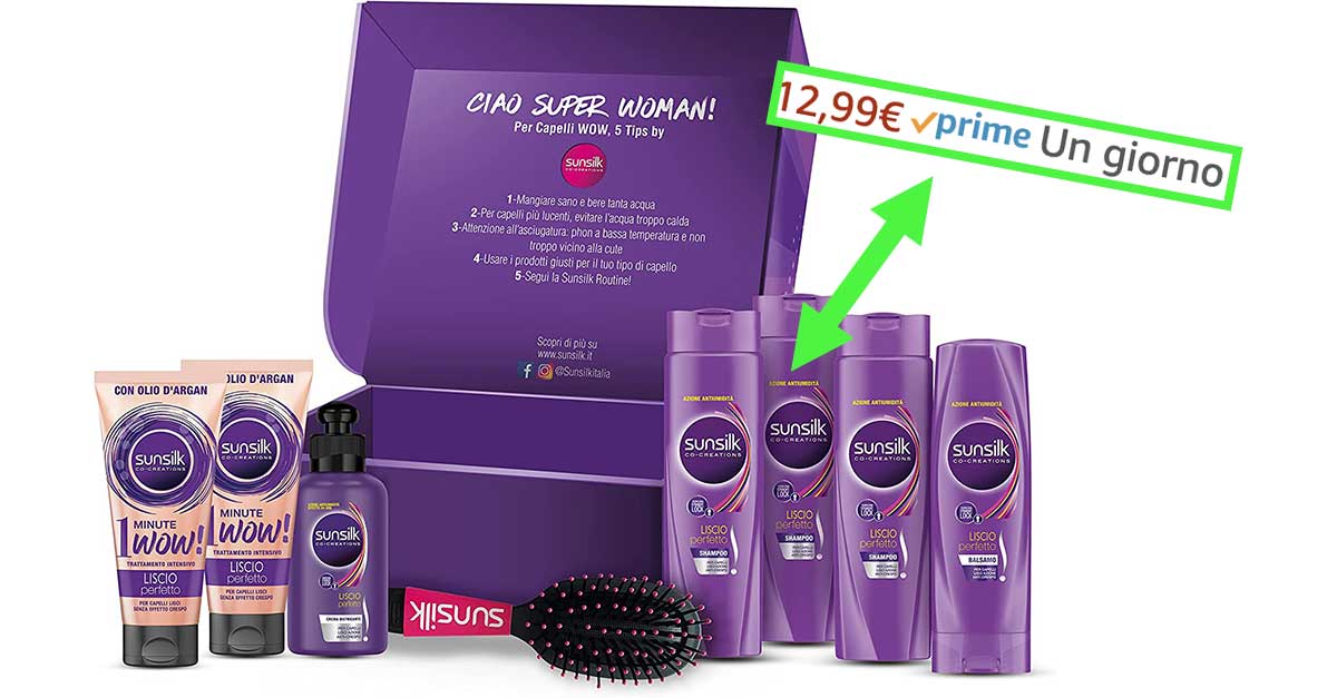 Sunsilk Liscio Perfetto Box Regalo: con questa offerta Amazon paghi 12,99€ per 8 prodotti! 1 Sunsilk Liscio Perfetto Box Regalo offerta Amazon