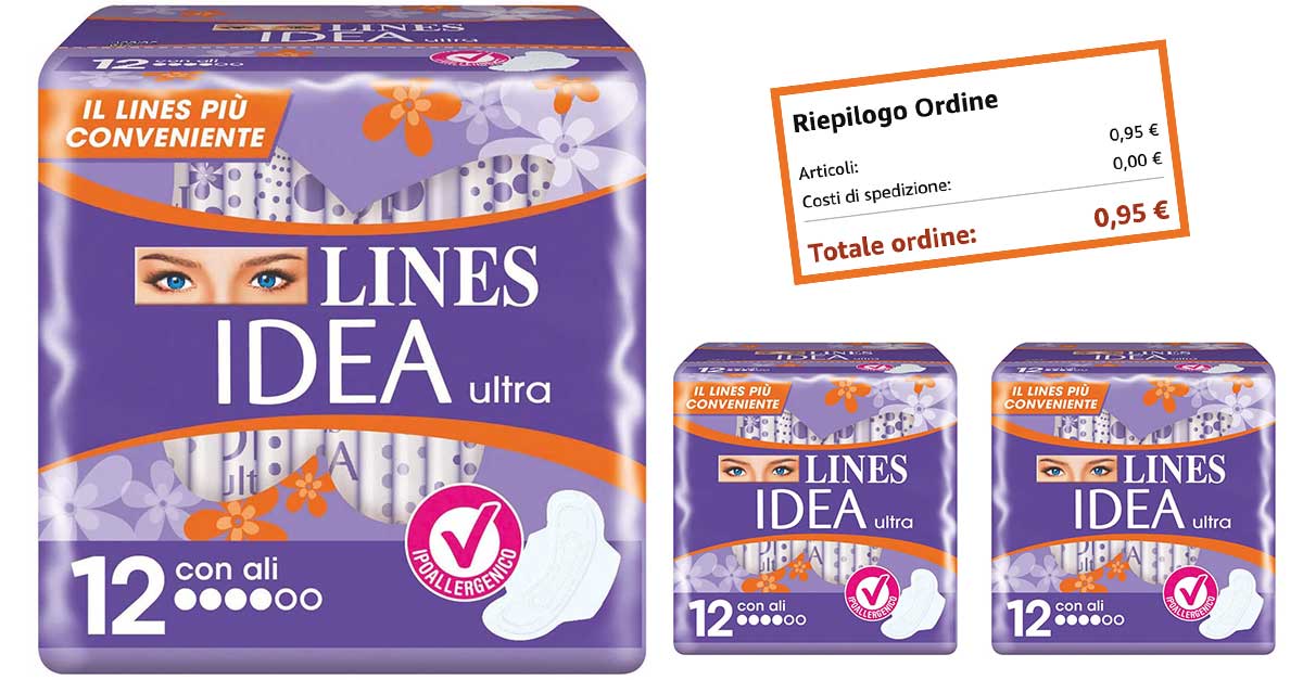 Lines Idea Ultra Assorbenti Giorno con Ali offertissima Amazon: solo 0,95€ (prezzo imperdibile) 1 Lines Idea Ultra Assorbenti Giorno con Ali offertissima Amazon