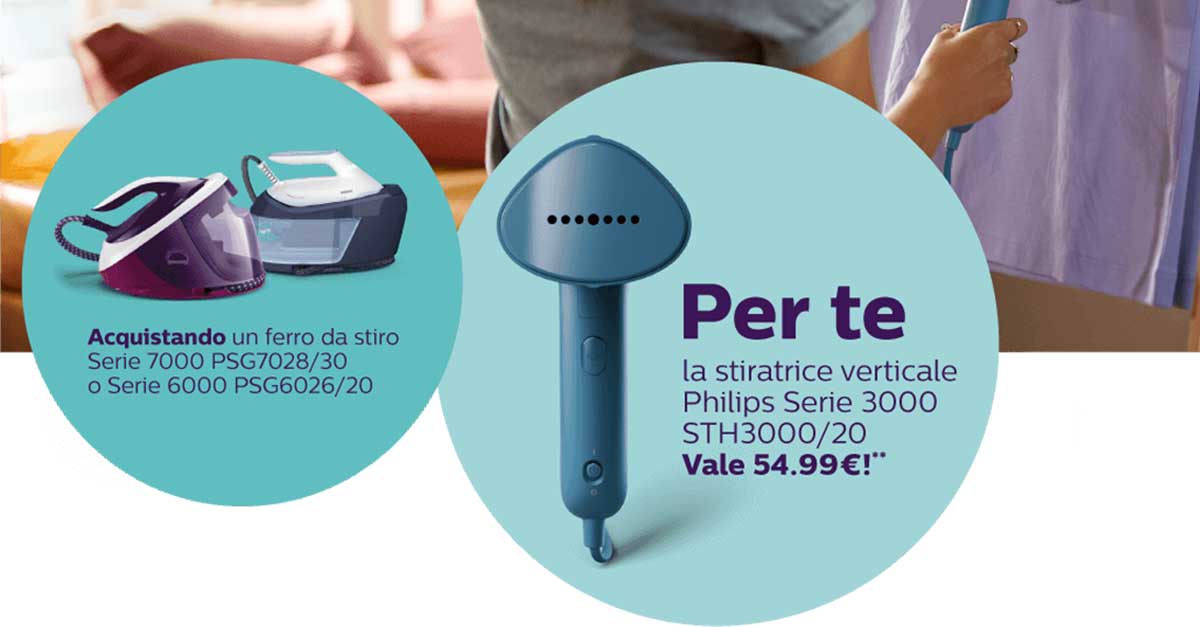 Philips ti regala la stiratrice verticale Serie 3000 (valore 54,99€!) -  DimmiCosaCerchi