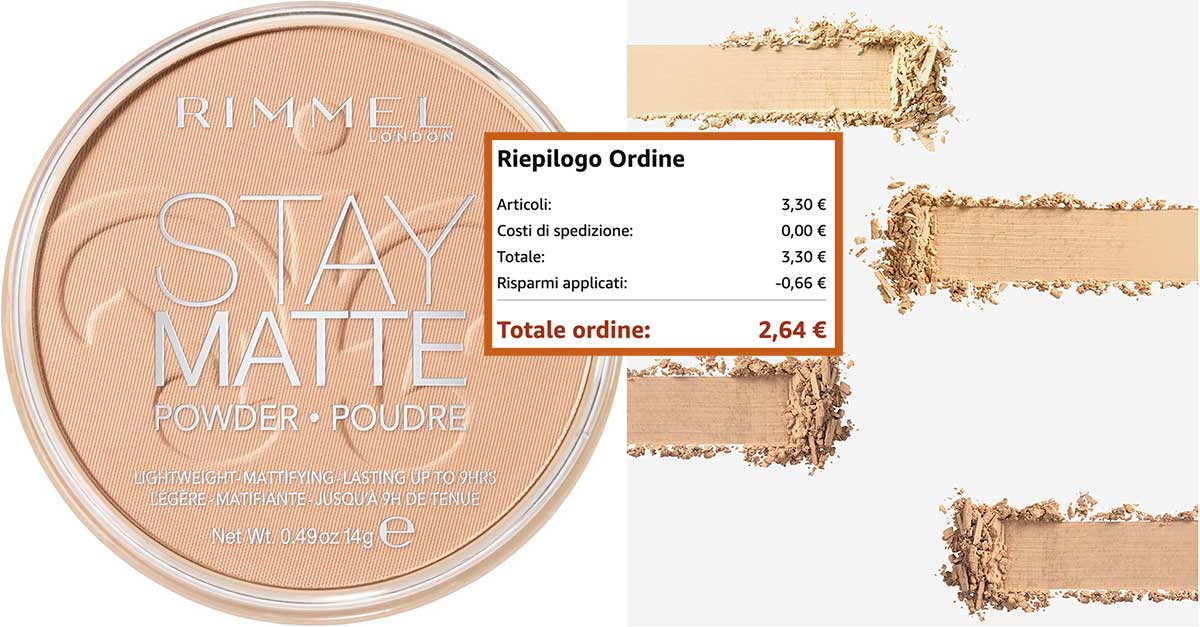 Rimmel London cipria compatta: con poco più di 2€ te la compri subito su Amazon 1 Rimmel London Cipria compatta offertissima
