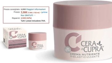 Cera di Cupra crema viso nutriente offerta Amazon