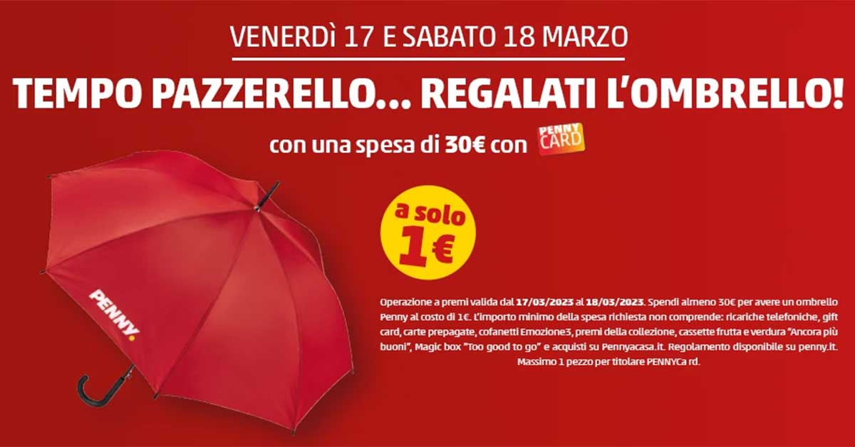 penny ombrello con la spesa