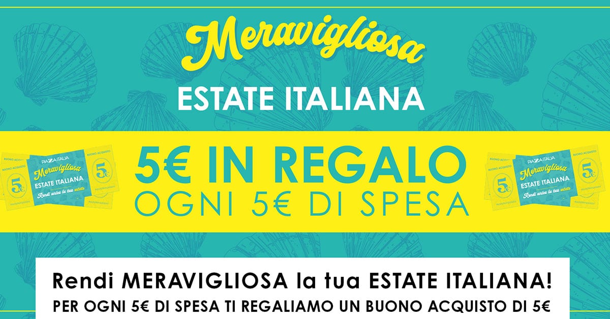 Italia regala nuovamente un Buono sconto da 5€ per acquisti di  almeno 15€ (per molti utenti)