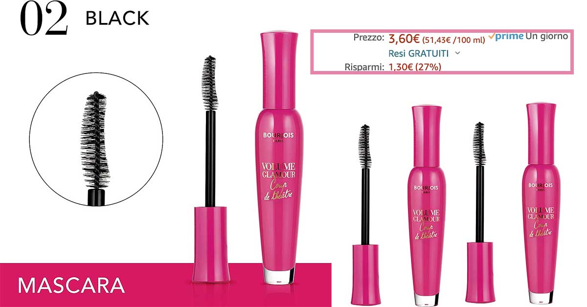 Offerta Amazon: Bourjois Volume Glamour Coup De Theatre a 3,60 ...