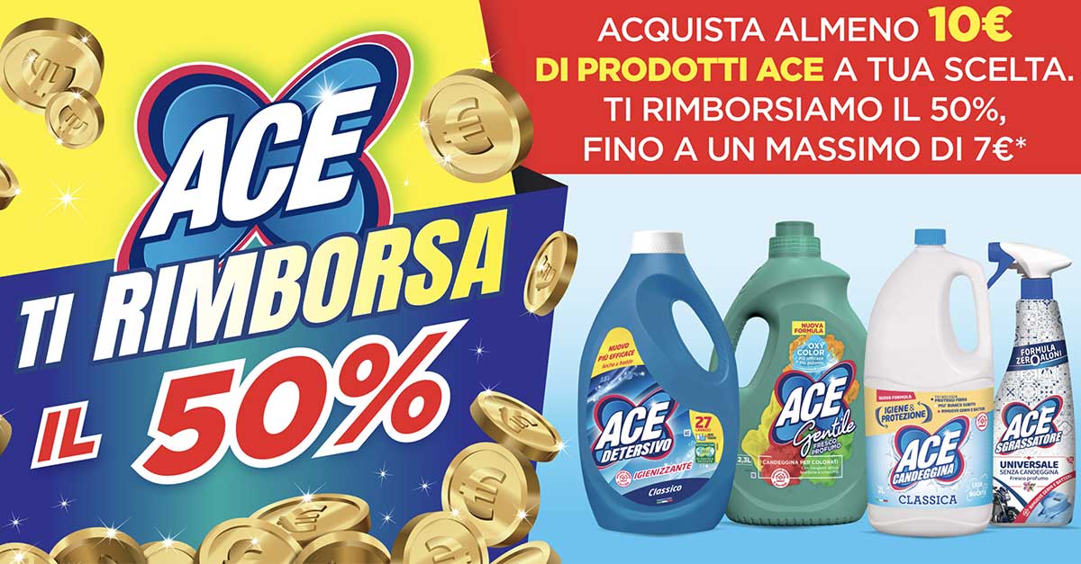 Promozione ACE: acquista e richiedi il cashback fino a 7€! - DimmiCosaCerchi